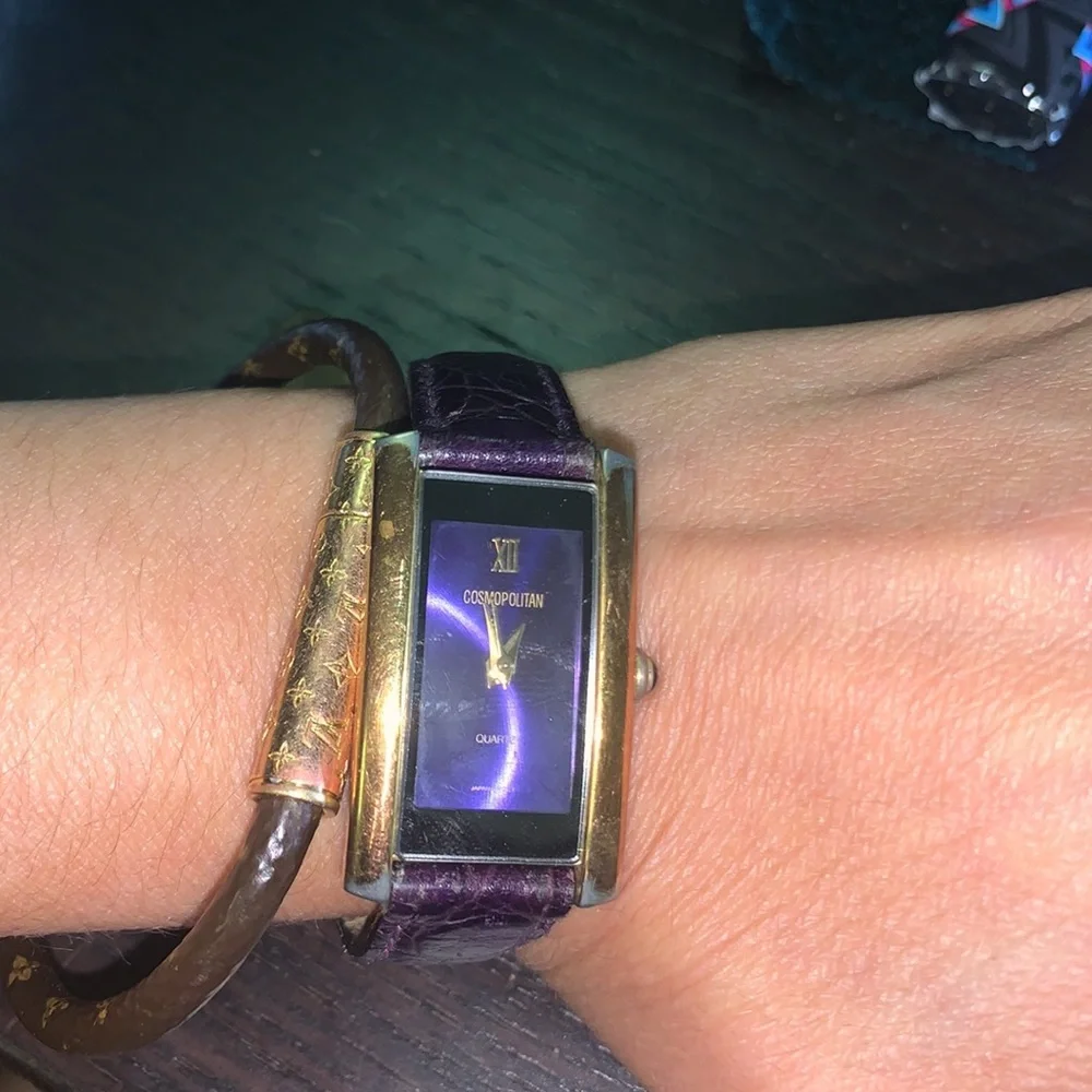 Elegant‎ Purple & Gold leather Fashion fun watch